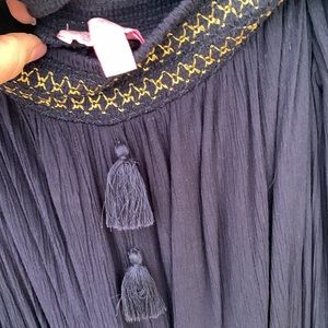 Lilly Pulitzer off shoulder navy minidress with tassel detailing